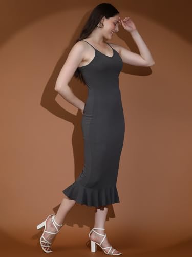 Image of KOTTY Rayon Blend Bodycon Midi Womens Dress