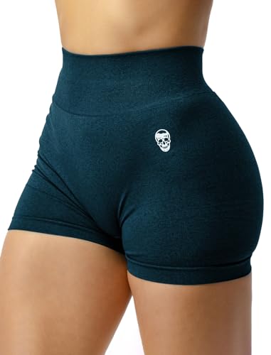 Gymreapers Seamless Shorts Infinity High Waist Biker Workout Scrunch Shorts for Women Athletic Gym Running Pilates Yoga Sport Short (Atlantis)