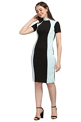 Image of PURVAJA Women's Corduroy Bodycon Knee-Length Cocktail Dress