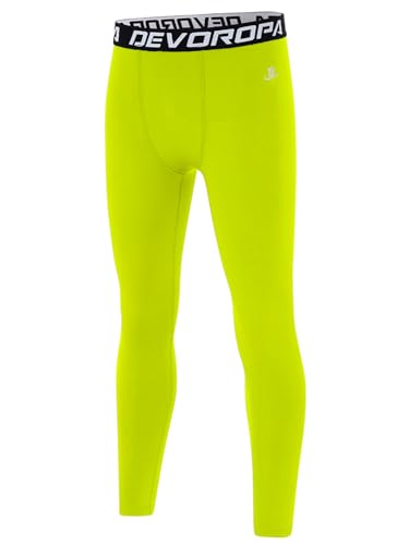 Image of DEVOROPA Boys Leggings Youth Compression Pants Sports Tights Basketball Football Baseball Soccer Baselayer Slim /Regular /Husky