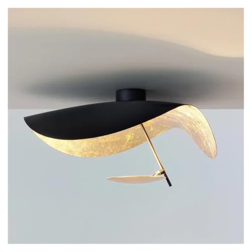 Lustre plafonnier LED moderne noir 40cm pour salon et salle à manger