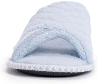 MUK LUKS Women's Sally Micro Chenille Slipper, Freesia Blue, Medium | Image 4