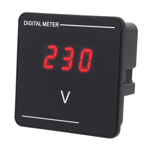 Karlak AC電圧テスター、赤色LEDディスプレイ付きデジタルAC電圧メーター、産業用オートメーション機械用の高精度測定、さまざまな用途やシナリオに最適、堅牢なABS素材製、取り付けが簡単、長寿命