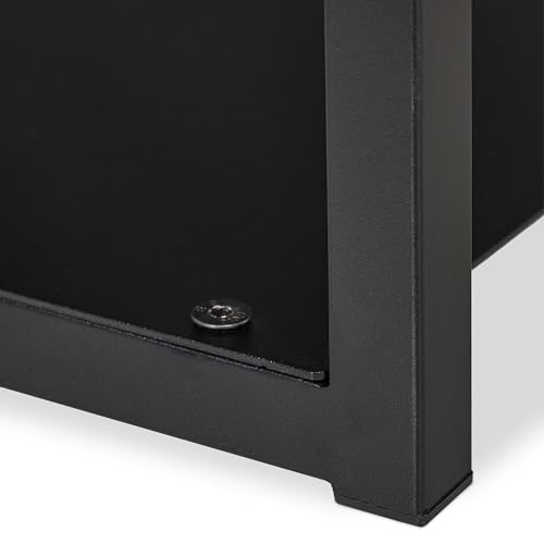 Relaxdays Kaminholzregal Metall, Brennholzregal hoch, für Feuerholz, Stapelholz, Brennholz, HBT: 157x23,5x30 cm, schwarz