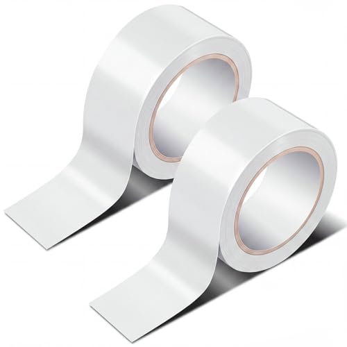 Image of Pangda 2 Rolls Dance Floor Vinyl Tape White 36 yd x 2 in Durable Tape Splicing Strong Adhesion No Residue for Gym Dance Room Restaurants Kitchen Floor Safety Marking