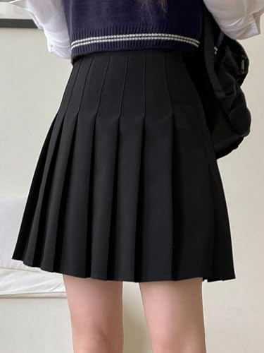 Athletic Casual Plain Mid Waist Zipper Solid Color Pleated Short Skirt for Summer3
