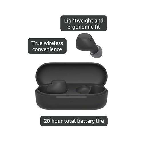 Sony WF-C510 Truly Wireless Kopfhörer - Kleine, leichte Bluetooth In-Ear-Kopfhörer mit Multipoint-Connection, Ambient Sound, IPX4 Rating, Spotify Tap, Quick Charge, 22 HR Akku, iOS & Android - Schwarz