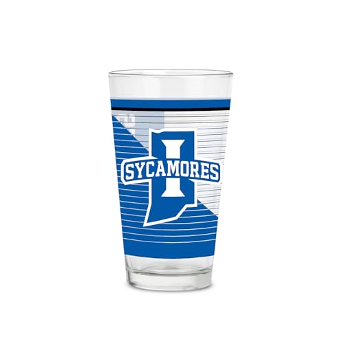 Rico Industries NCAA Indiana State Sycamores Standard 16 oz Pint Glasses with Digitally Printed Logo, Classic Drinking Glass