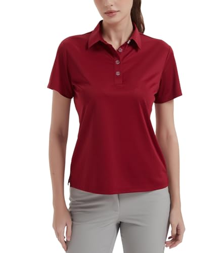 Image of Womens Polo Shirts UPF 50+ Quick Dry Short Sleeve Collared Golf Shirt