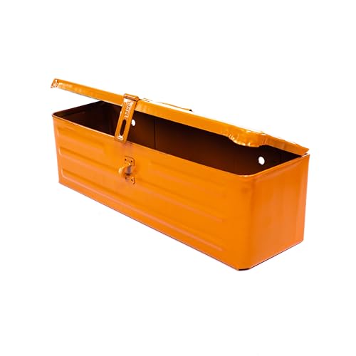Werkzeugkasten Werkzeugkiste 420x130x130mm Metall für Viele Traktor Oldtimer (Orange)