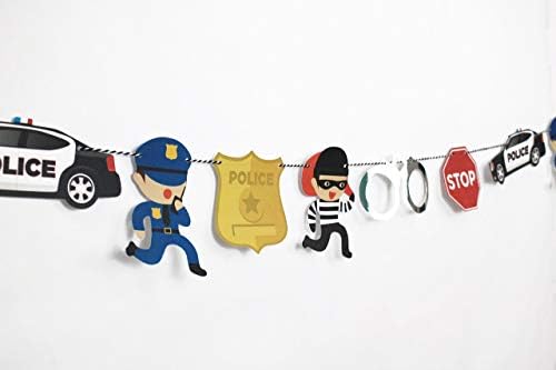Cops And Robbers Garland Cop Party Decoration Boy Birthday Party Cops Robbers Police Car Police Badge Handcuffs Stop Sign Kids Party Decor Amazon Com Au Toys Games