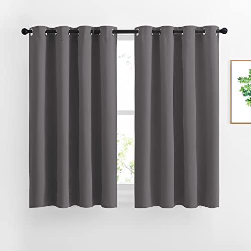 Image of NICETOWN Bedroom Blackout Curtains Panels - Window Treatment Thermal Insulated Solid Grommet Blackout for Living Room (Set of 2 Panels, 52 by 54 Inch,Grey)