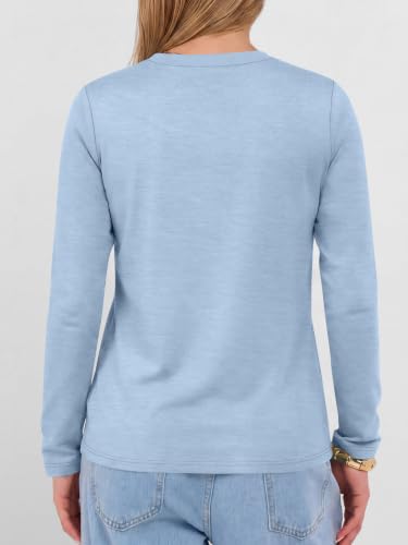 Image of ANRABESS Women's Long Sleeve Shirts V Neck Fall Tops | Soft Comfort Wrinkle Free Tshirts, Basic Tee, Winter Layer Clothing, Business Casual Work Fall Outfits, Travel Daily Wear