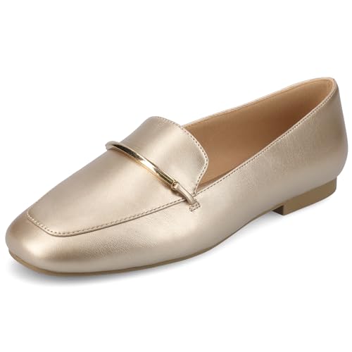 Image of Journee Womens Loafer Flat Notched Topline Square Toe Slip-On Block Heel - Wrenn Casual Dress Shoe