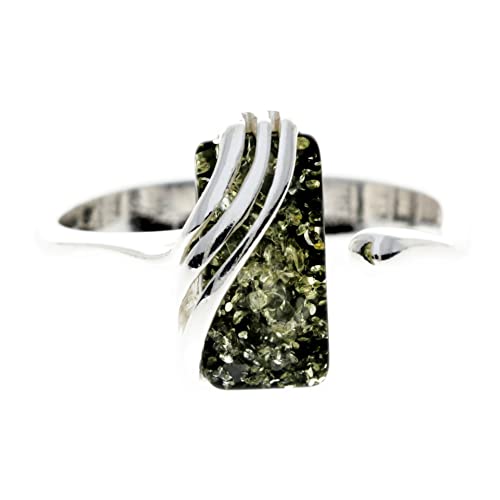Bague ambre de la Baltique ajustable contre l'erreur de taille, anneau argent 925