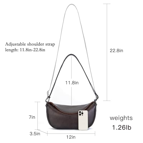 Leather Crossbody Bag Purse for Women Men Crescent Shoulder Bag Medium Cross Body Dumpling Bag Half Moon Adjustable3