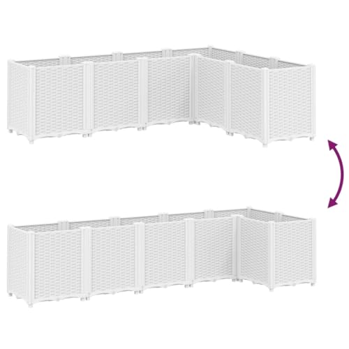 Pots de fleurs modulaires en polypropylène aspect rotin chic - 7