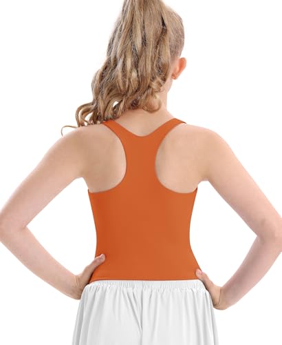 Image of DOCUMO Girls Tank Tops Double Lined Racerback Crop Tops for Kids Sleeveless Workout Tops for Dance, Yoga, Running, Sports