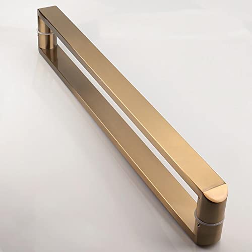 BODHIS Tirador de puerta moderno de dos lados para puertas de ducha (dorado, 54 cm)