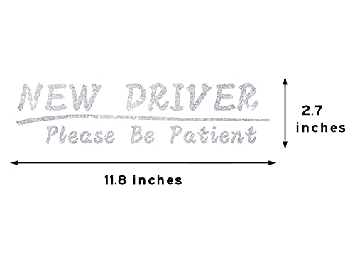 Odqodk New Driver For Car Student Driver Sticker For Car Window Bling Sparkling Decorate Cars Bumper Decal(Silver) #TOP2
