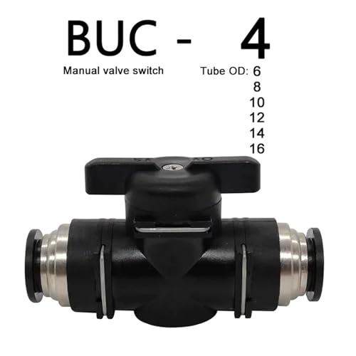 Conector de acoplamiento de tubería de aire BUC 4mm con interruptor manual lote de 50 uds 4