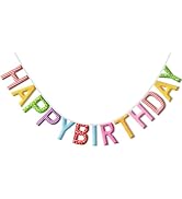 Rainbow Birthday Banner - 4.1 Foot Colorful Happy Birthday Decor, No DIY Required