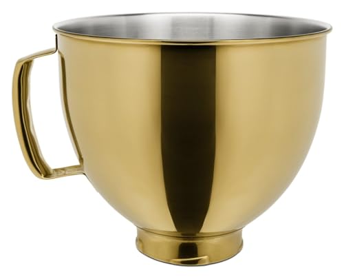 Image of KitchenAid 5 Quart Stand Mixer Stainless Steel Bowl 4.5 or 5 Q Tilt Head Stand Mixer, KSM5SSBRG Radiant Gold