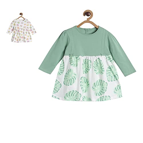 Image of miniklub Girls Pack of 2 Conversational Printed Cotton Fit & Flare Dresses