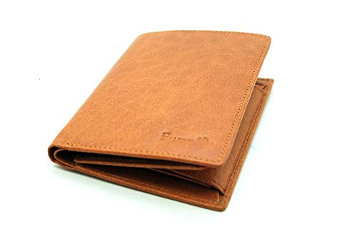 Preisvergleich Produktbild Ellersberg Herren Ledergeldbörse Hochformat #WI34841 Cognac