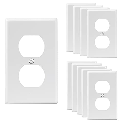Duplex Steckdosenabdeckungen Wandplatte (Standardgröße (10 Stück), weiß) Cover