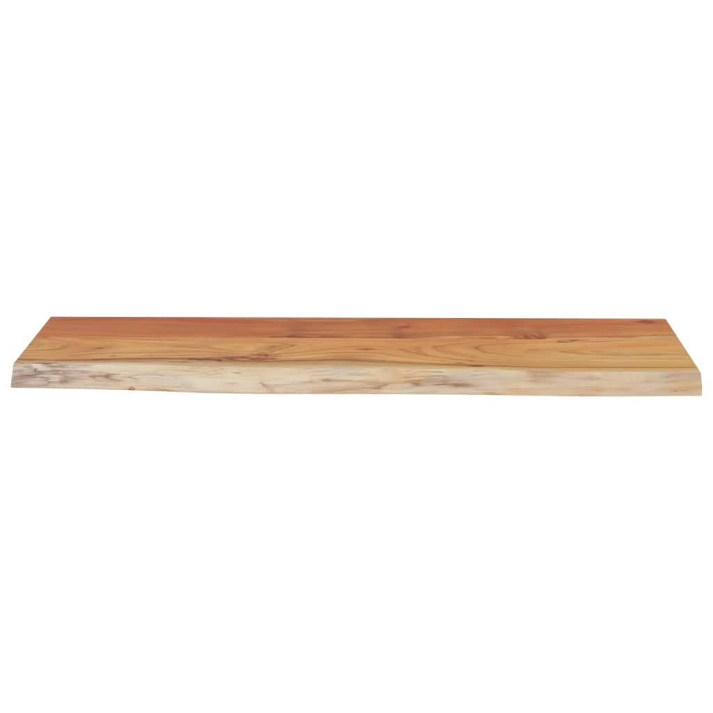 Regał ścienny z litego drewna akacjowego z naturalną krawędzią, 70 x 30 x 2,5 cm, prostokątny, wytrzymały regał drewniany do salonu, biura, kuchni, wielofunkcyjny jako półka, regał o