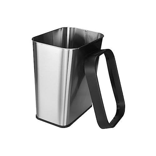 Caneca de basura rectangular con aro prensador de acero inoxidable