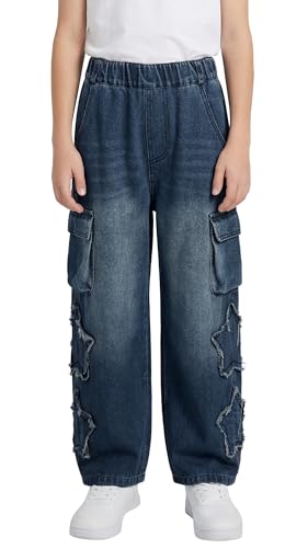 Pantalones de mezclilla holgados para niños, estilo cargo Y2K ideal para el colegio y parque