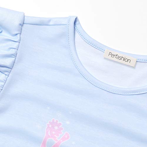 Girls Rainbow Mermaid Night Shorts Fultter Sleeve Summer Sleep Shirt Pajama Set #TOP2