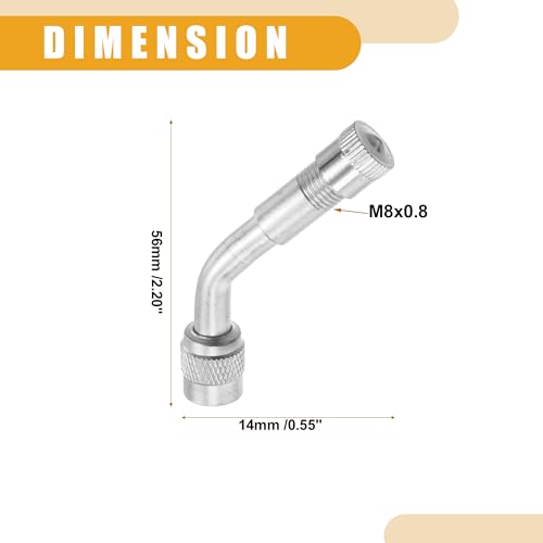 Image of 1 Set 135-Degree Universal Tire Valve Stem Extenders Extension Adapter - Cars RV Bicycles Motorcycles Trailers Tubeless Tire Valve - Copper Silver Tone