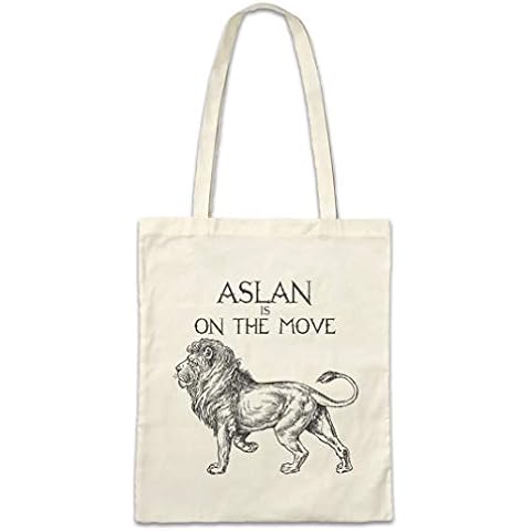 Urban Backwoods Aslan is On The Move Shopper Reusable Hipster Shopping Cotton Bag Cover