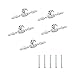 Fvstar 5pcs Crystal Cabinet Knobs Dresser Drawer Knobs Diamond Glass Wardrobe Cupboard Handles Pulls with Plate and Screws for Living Room Kitchen Bedroom