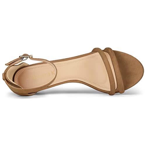 Allegra K Allegra K Women's Kitten Heel Ankle Strap Brown Sandals 9 M US