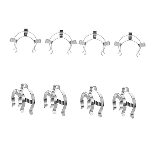 CIYODO 8pcs Interface Gas Hose Clamp Taper Clamp Laboratory Connector Clamps Exhaust Clamp Lap Gas Steel Keck Lab Clamps Taper Joints Silver Stainless Steel