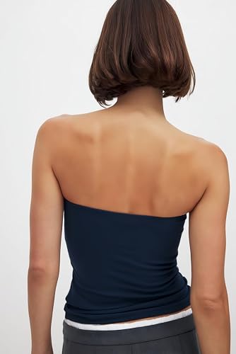 Image of SIGHTBOMB Seamless Double Layer Ultra Ultra Soft Bandeau SOFTLINE Cuddle Off Shoulder Tops for Women Tshirt
