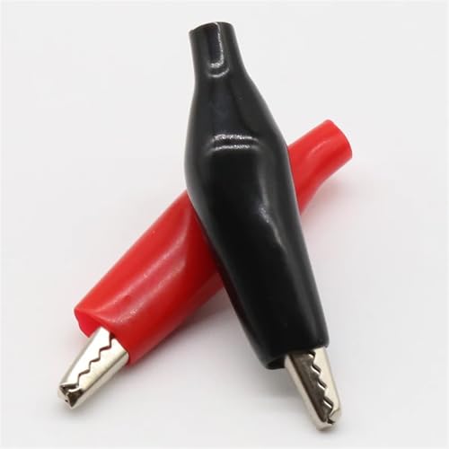 Sonde de test 35 mm pince crocodile plastique souple noir rouge lot 10 - 2