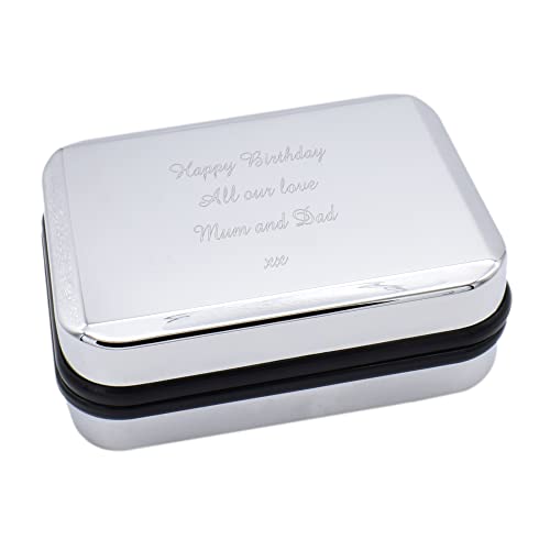 Personalised Engraved Chromed Cufflink Box with Message