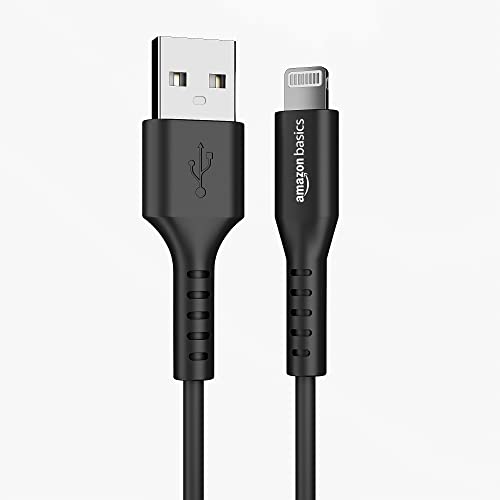 Image of AmazonBasics Amazon Basics USB A to Lightning MFi Certified Charging Cable (Black, 1.2 meter)