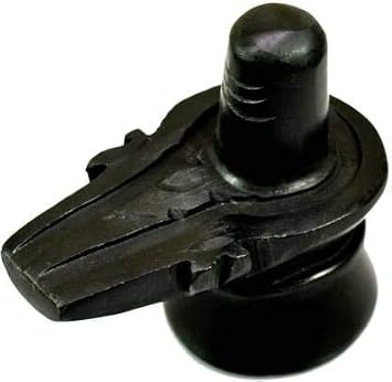 3 Inch Black Marble Stone Shiva Lingam Shivling Decorative Showpiece -Shivlinga Shaligarm Murti for Temple, Home, Jalabhishekam - 7.5 cm Stone