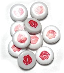 10 Pieces 19mm Red Lips Flat Disk Pendant Bead for DIY Jewelry Making and Crafts