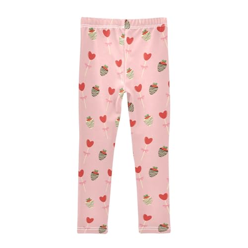 Chocolate Strawberry Lollipop Girls Leggings,Workout Leggings for Girls Toddler Athletic Leggings Size for 3-10T2