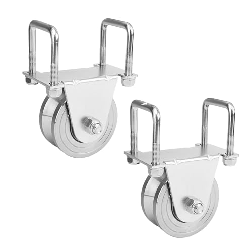 2 Pack Heavy Duty 4" V-Groove Slide Gate Wheel Kit - Dual Sealed Bearings, 3000lbs Capacity, No Welding Needed for Car Mod &amp; Industrial Gates