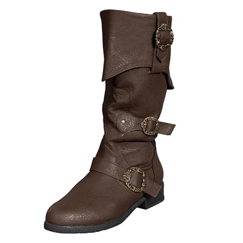 Bottes de pirate des Caraïbes pour déguisement - Marron - Medium (10/11) UK