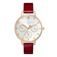 OLIVIA BURTON Women's MULTI FUNCTION Watch, silver/red, 34MM