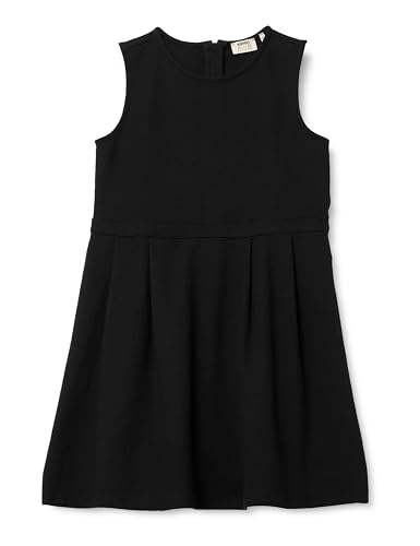 Vestido niñas midi plisado de algodón negro con cremallera Koton